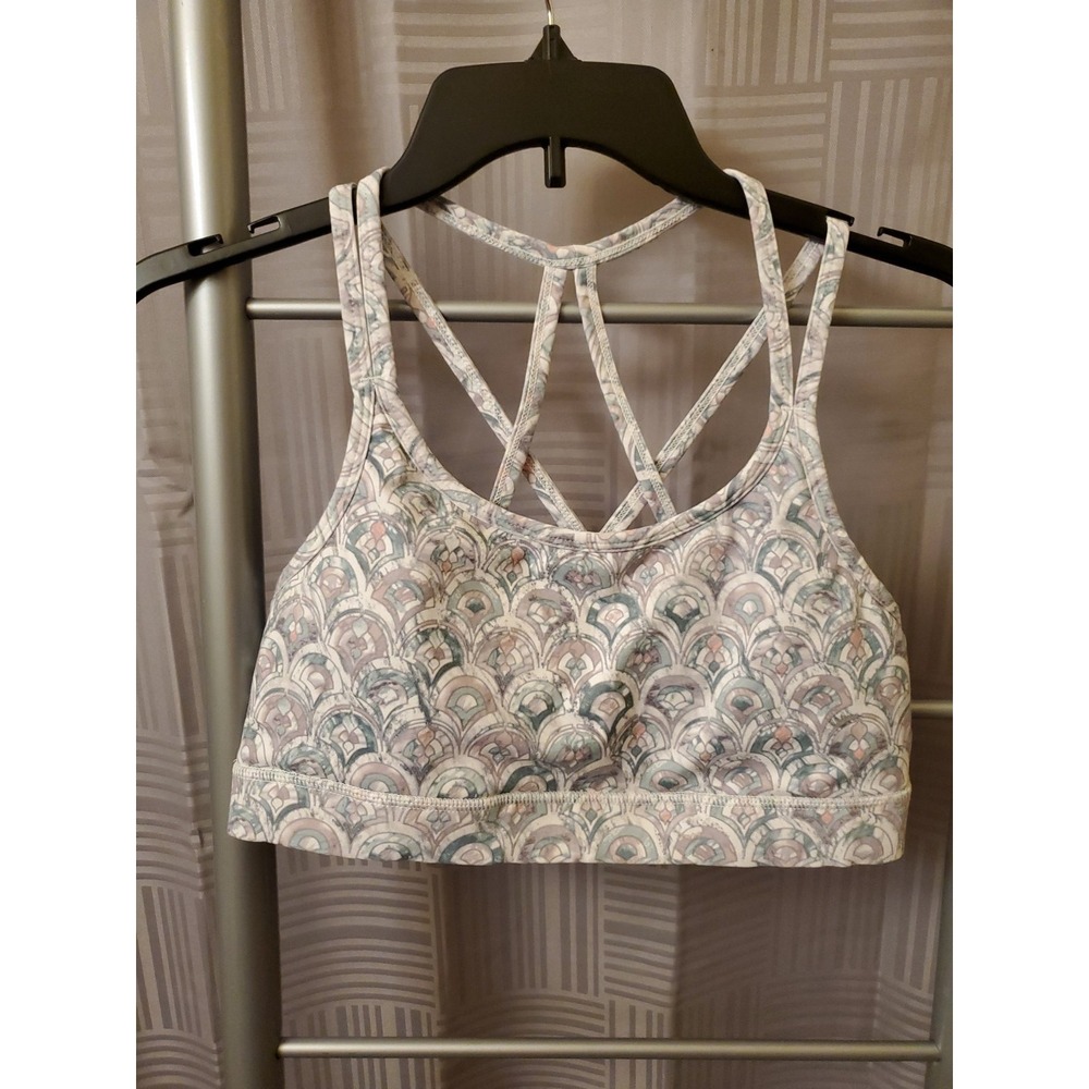 Gaiam Sports Bra Strappy Back Light‎ Support Padded Activewear Top Med